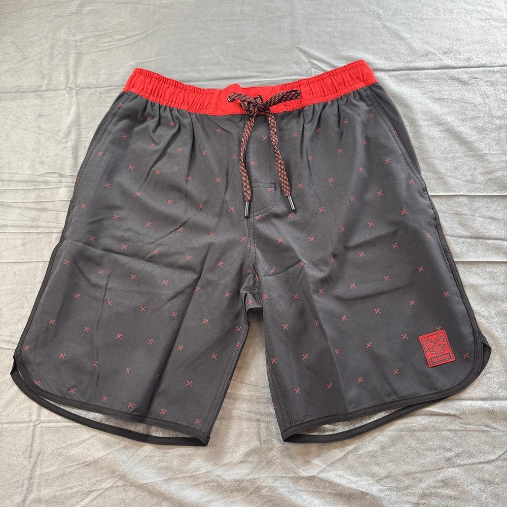Dixxon‎ Mens Board Shorts S Red Chad Finney Hybrid Swim Trunks Biker Summer